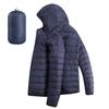 Men Hiking Down Cotton Jacket Hooded Lightweight Parkas Zip Pocket Fashion Outerwear Casual Padded Jacket and Coat Men Winter