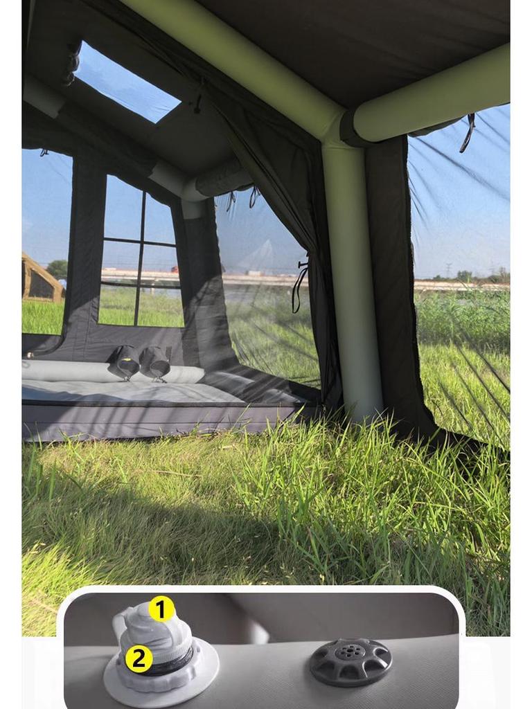 Starry Sky Inflatable Family Camping Tent: TC Cotton, All-Weather, No Installation Needed