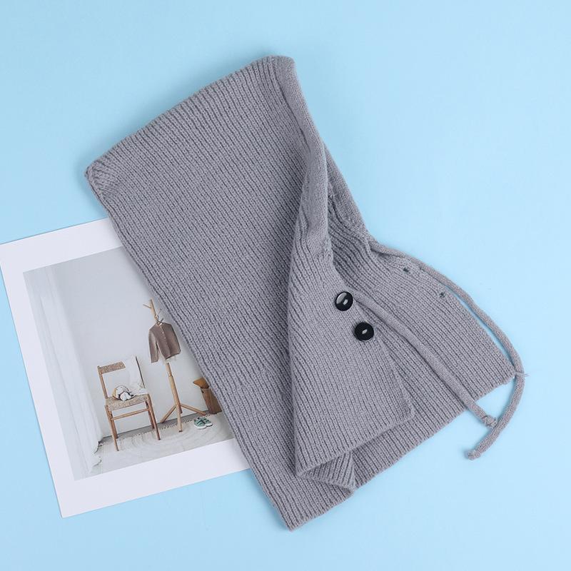 Korean-style knitted shawl hat for women, fashionable and stylish, adjustable, simple and warm for autumn and winter, with ear protection and faux