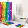 Christmas Shower Curtain Floor Mat Combination Four-Piece Set Bathroom Toilet Carpet Shower Room Mat Foot Mat