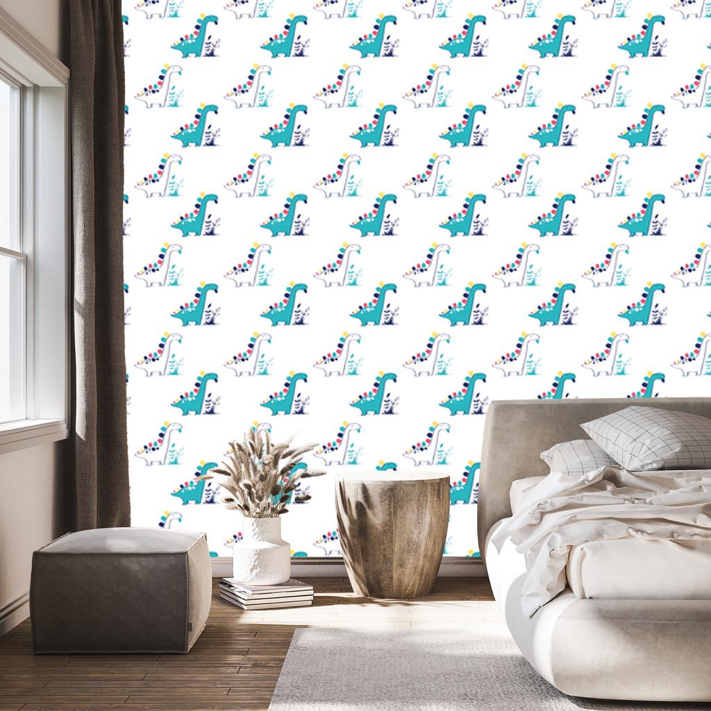 Wallpaper Dinosaurs plants leaves for living room and bedroom 50x1000