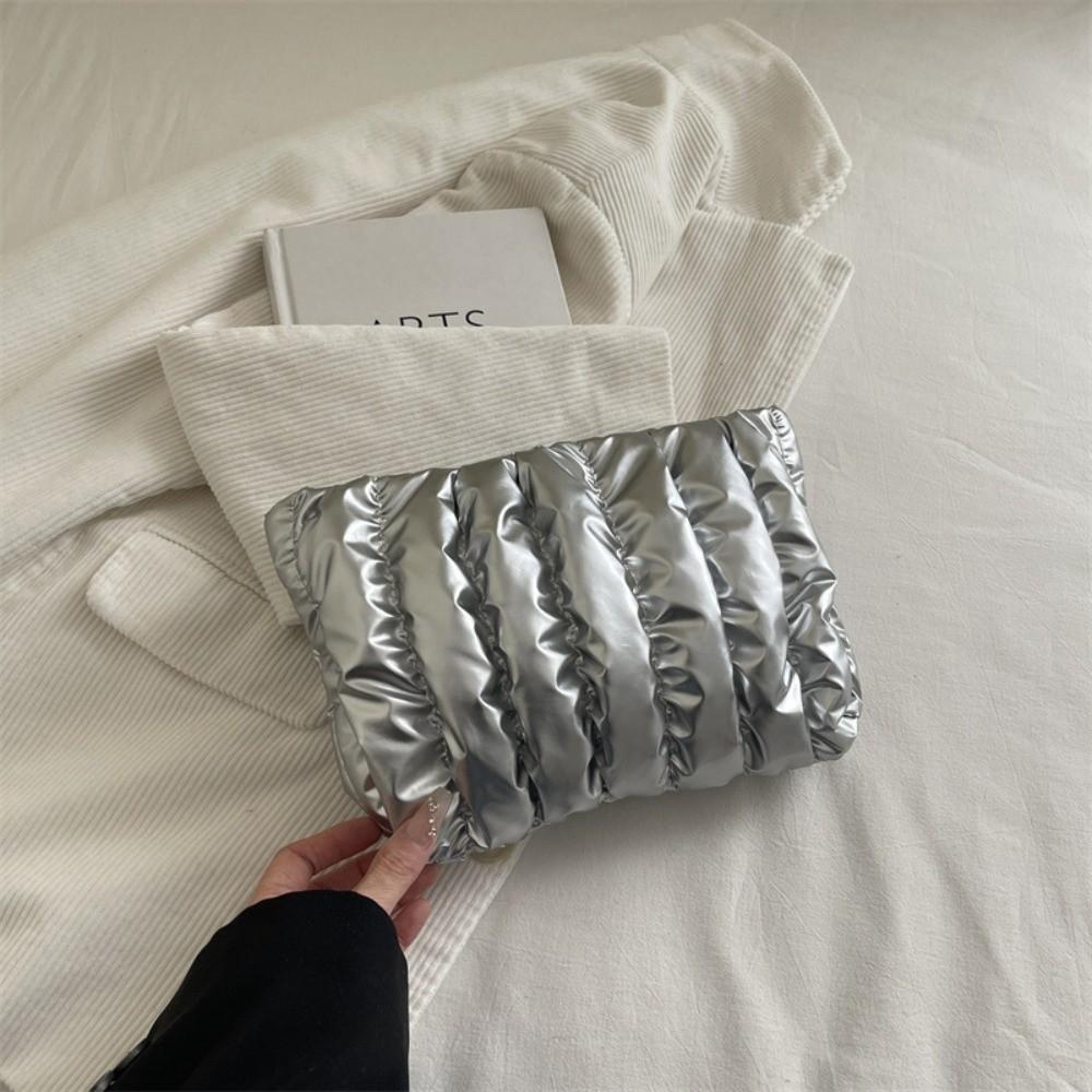 Elegant Puffer Makeup Clutch Purse Space Cotton Toiletry Storage Organizer  Women