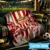 Custom Name As Monaco Fc Crest Flannel Blanket, Use for Birthday/Holiday Gift, Soft Blanket for Sofa/Bed/Camping/Office, Home Decor