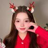 1pair Christmas Red Antler Hair Clip Accessories for Kids Side Hair Clip for Children's Hair
