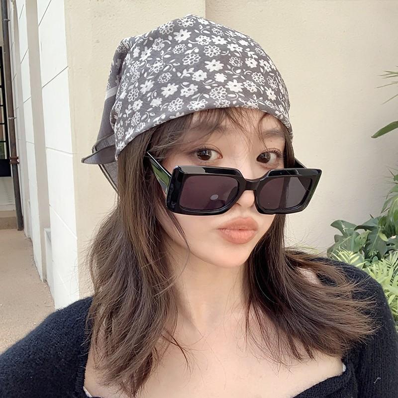 Eșarfă mică pătrată retro de țară, eșarfă artistică franțuzească din bumbac și in, eșarfă de cap pentru femei de primăvară și toamnă, vară, pentru umbră și protecție solară