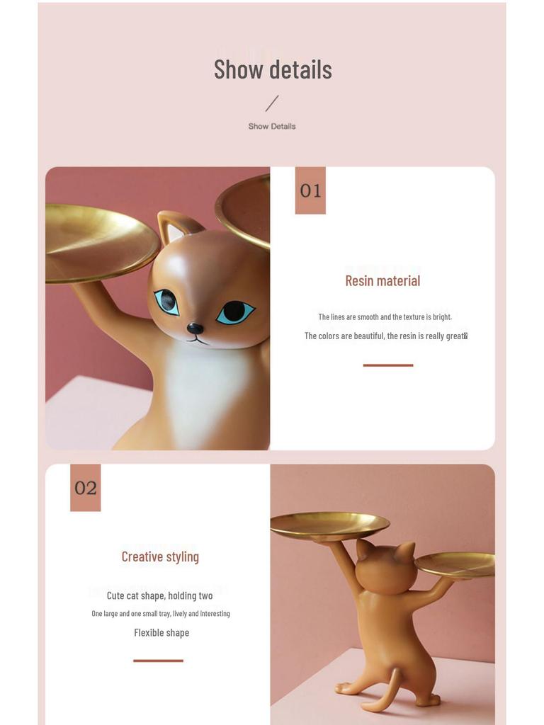 Charming Cat Sand Sculpture Key Tray - Perfect for Living Room Decor or Housewarming Gift