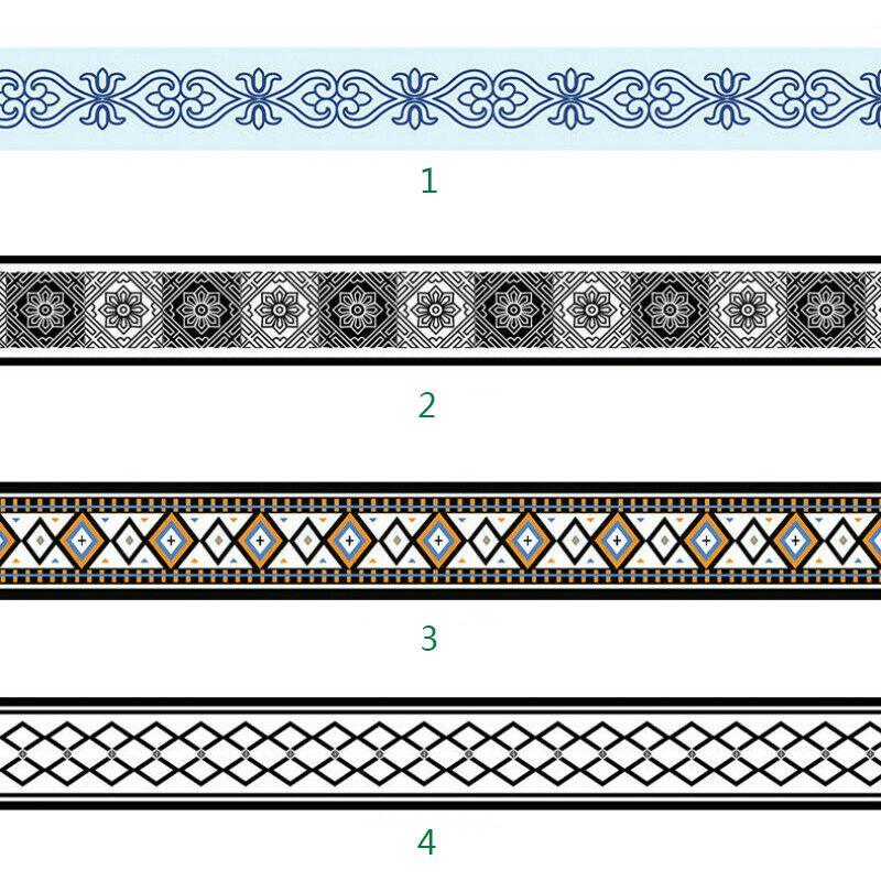 Durable Pvc Self-adhesive Wall Border Sticker Waterproof Vinyl Wallpaper Blackwhite 5/10m