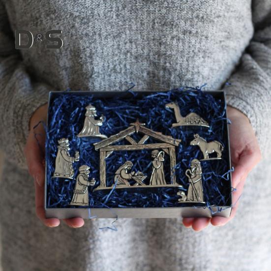 

7 шт./компл. Рождественский вертеп, украшения, миниатюрная статуэтка Рождества, сплав, настольный центральный элемент для домашнего офиса, декор 1 Set