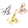 2pcs/lot Stainless Steel Love Charms Classic Polish Charms Pendants For Jewelry Making DIY Handmade Necklace Pendant Accessories