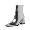 High Heels Stiefeletten Frauen Sexy Spitzschuh Schuhe Chunky Fad Pumps Winter Trend Luxus Neue Kleid Frau Schnee Kurze Botas