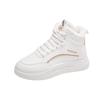 Ins Plush Velvet High-Top White Women's Sneakers - Korean Style, Warm, Versatile, Casual, Winter 2025 (Model: SH889)