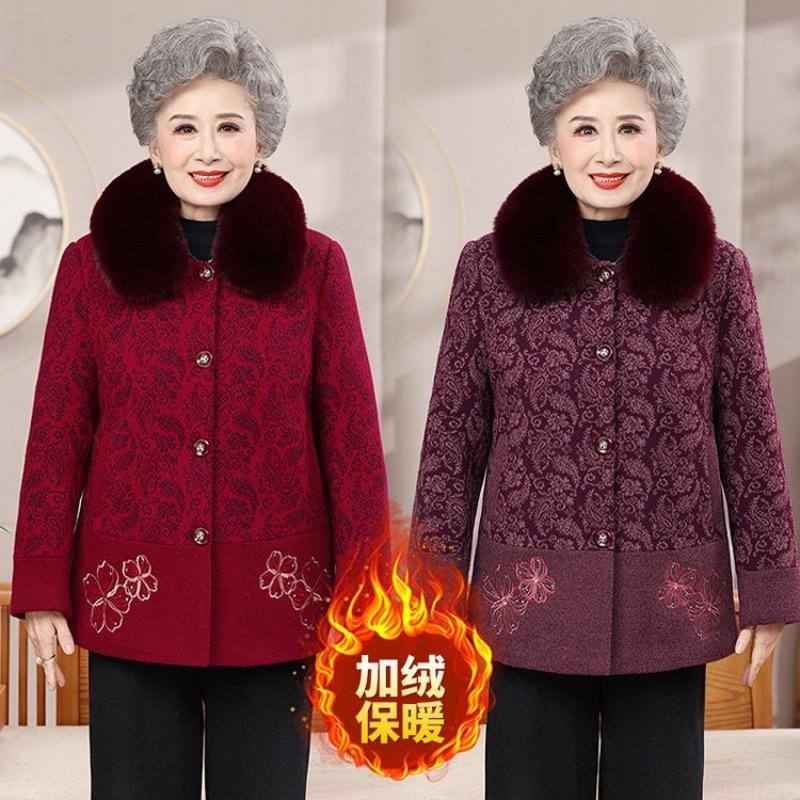 New Autumn and Winter Woolen Jacket Plush Wife Winter Top Thickened Warm Clothing