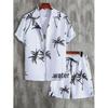 Men's 3D Print Hawaiian Shirt & Shorts Set - Casual Beachwear