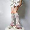 Punk Women Leg Warmers Japanese Aesthetic Star Pattern Flared Knitted Foot Cover Ruffle Trim Long Stockings Streetwear