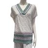 Lb Polyester Spandex Ivory Border Short Sleeve Top Tewlt211iv 