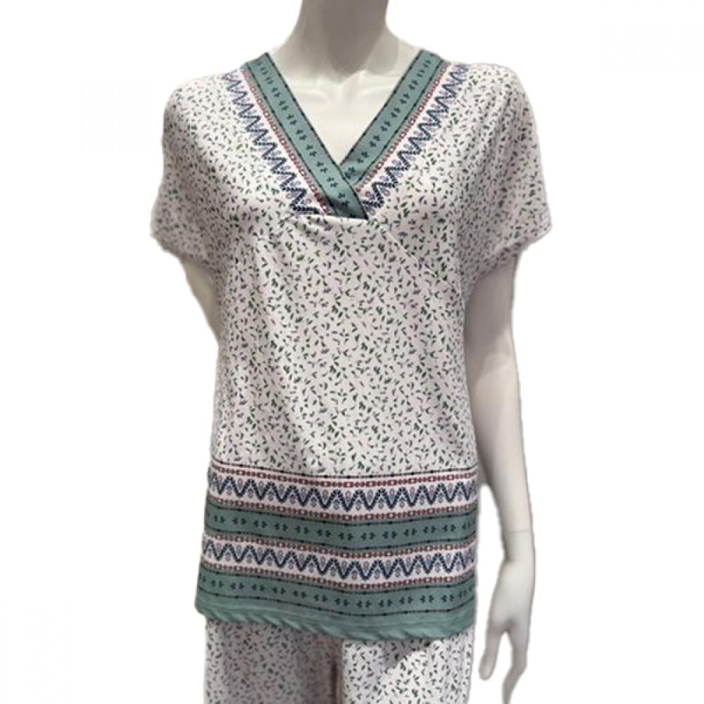 

Triumph Lb Polyester Spandex Ivory Border Short Sleeve Top Tewlt211iv 90