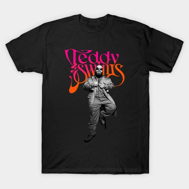 

Men Black Print T-shirt Teddy-Swims No-Cut Transfer Paper Print Cotton Tshirt 2XL чорний