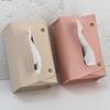 PU Leather Tissue Box Rectangular Paper Towel Container Elegant Tissues Storage Box Refillable Napkin Dispenser Rack
