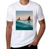 Unisexs Cotton Tshirt Shark Ocean Scene Print Casual Crew Neck Short Sleeve Tee For Summer Beach Daily Wear