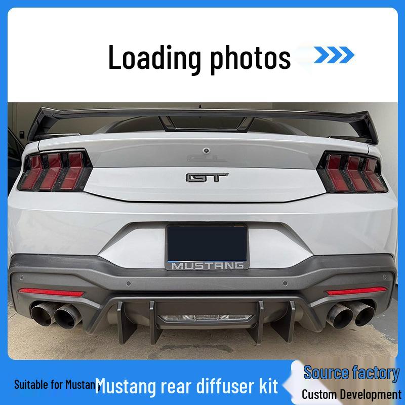 2024 Ford Mustang Rear Diffuser & Spoiler: Ideal for Lip Modification B version matte black