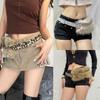 Faux Fur PU Leather Belt Leopard Y2K Waist Belt Sexy Vintage Waistband  Waist Accessory