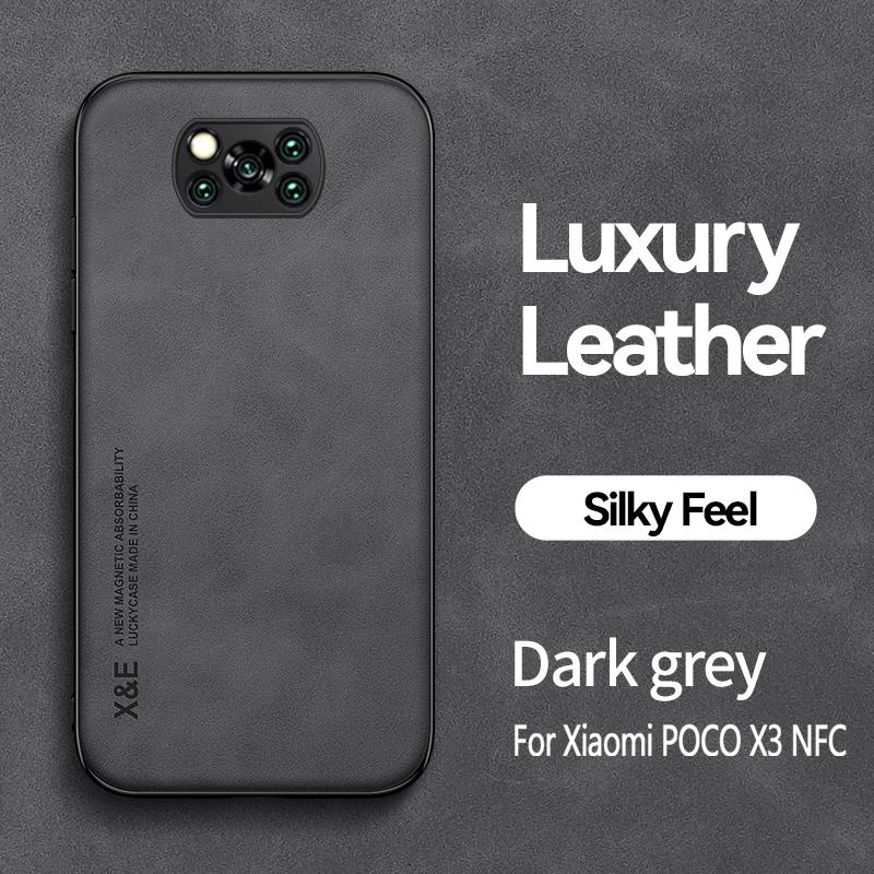 For Xiaomi Poco X3 Pro Case Leather Car Magnetic Holder Back Cover for Poko Little Pocco X3 X 3 Pro NFC PocoX3 Soft Phone Cases