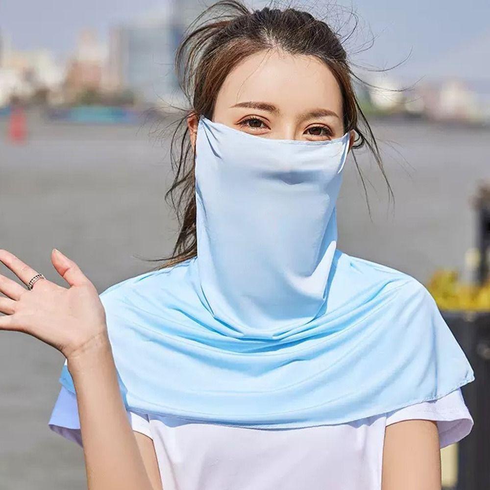 Quick Drying Ice Silk Sun Hat Anti-UV Sunscreen Hat Fashion Sunscreen Face Cover  Face Coverage