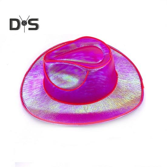 Light Up Cowgirl Hat Wireless Neon Western LED Cowboy Cap Luminous Flashing Light Bar Hat for Halloween Party Supplies