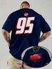 202526 Zomer Disney McQueen 95 Bedrukt Puur Katoen T-shirt Modieus Los Casual Korte Mouwen voor Zowel Mannen als Vrouwen