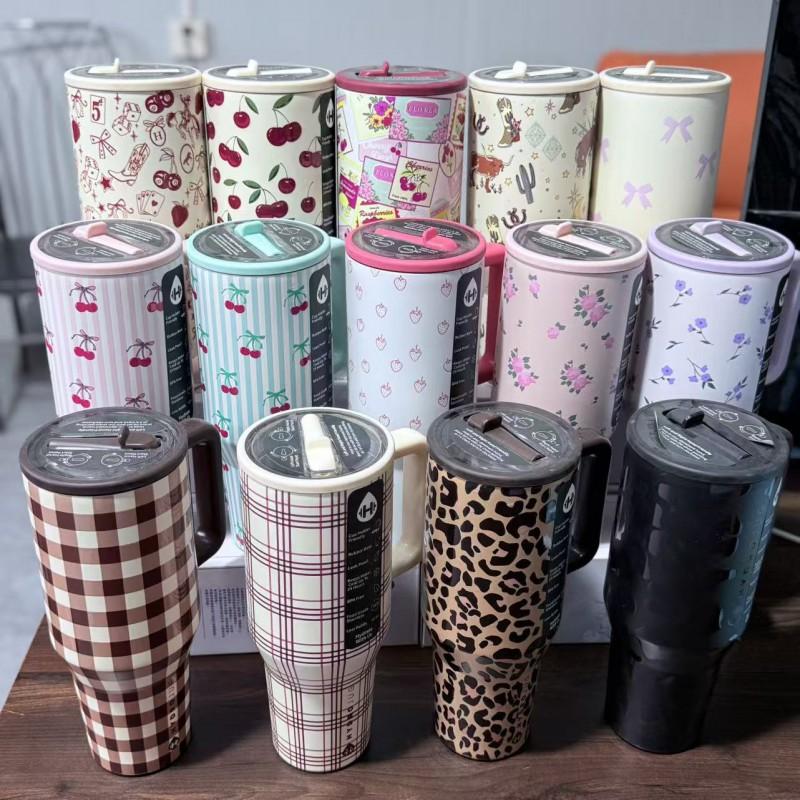 40oz Stainless Steel Insulated Travel Mug With Handle Straw Lid Leakproof Car Cup Office Gym Outdoor