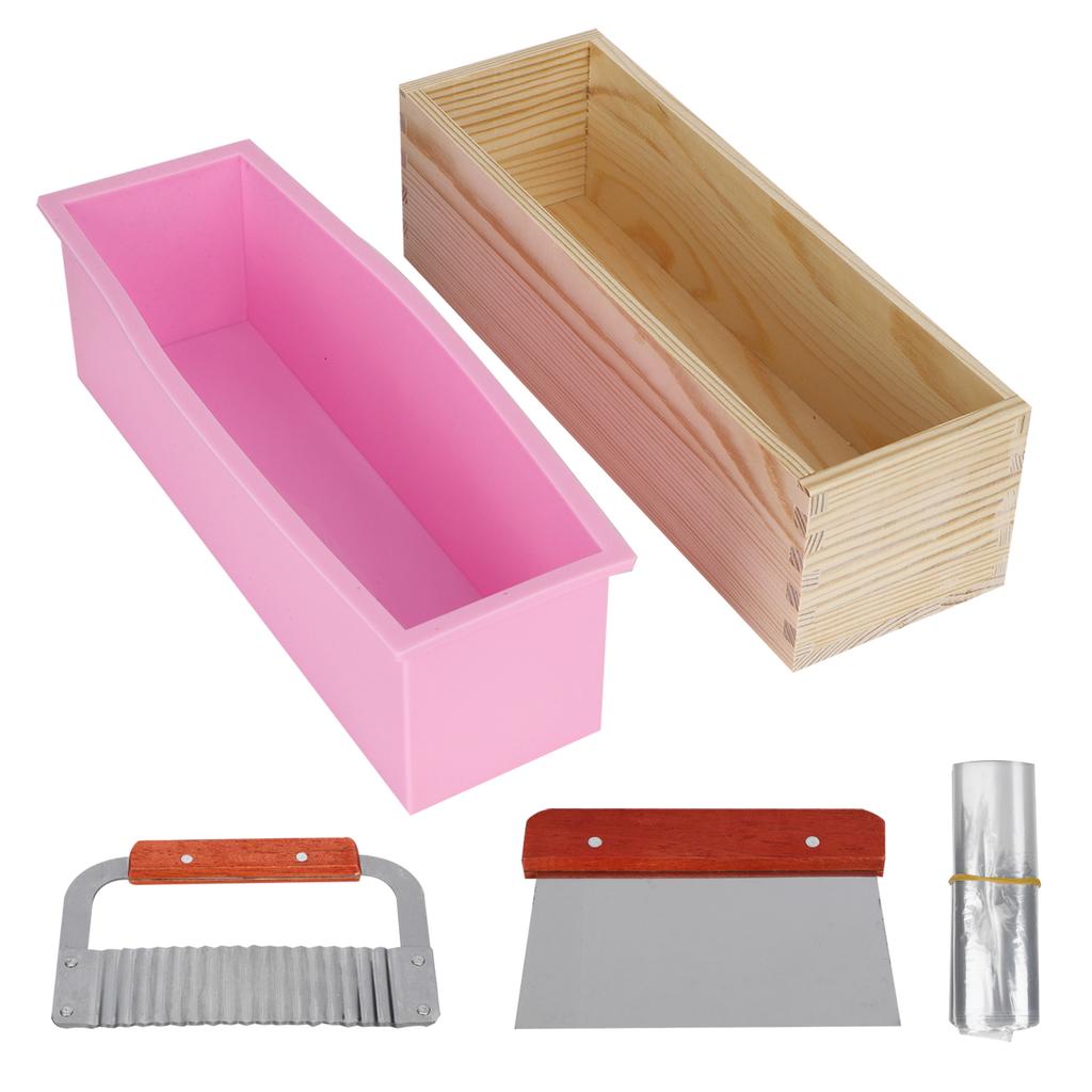 DIY Handgemachte Silikon Seifenform Schneidklinge Werkzeuge für Kuchen Brot Schokoladenherstellung(Rosa )