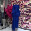 Polyester Pleated Dress With Long Sleeves For Elegant Women Spring