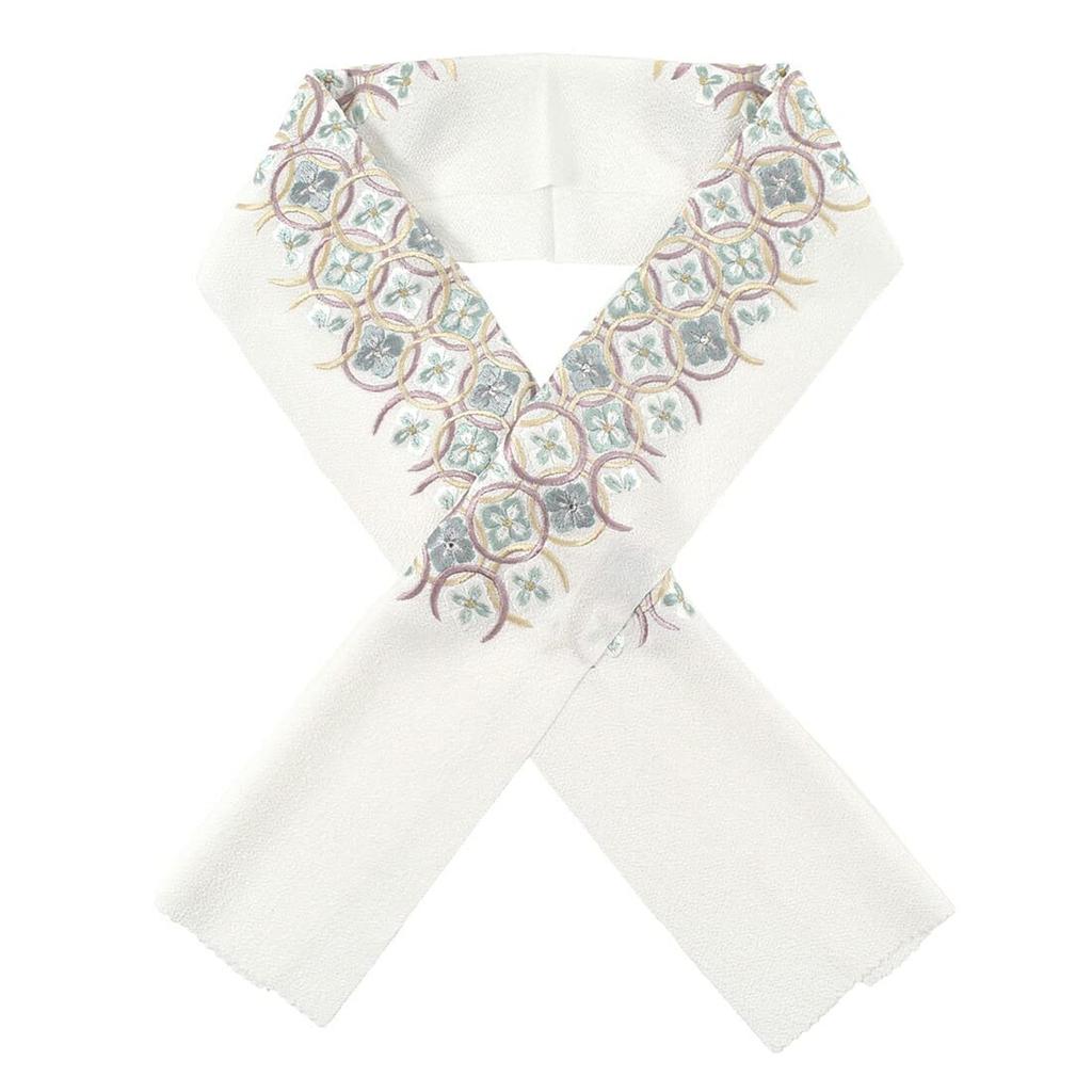 Half Collar Embroidery Made In Japan Embroidered Collar Half Collar Hanabishi Coming of Age Ceremony Furisode Polyester White X Purple [Nagomiya]