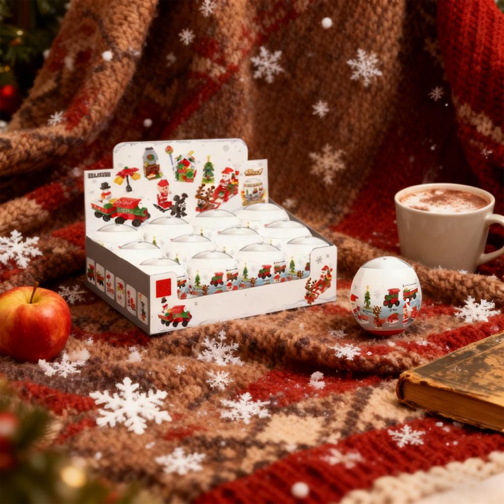 Christmas Building Block GashaponToy BlindBox, Small ParticleBuilding Block Egg Assembly, Children'S Kindergarten School Gift, Small Gift