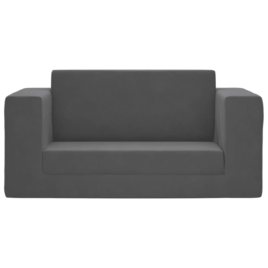 Children S Sofa Bed 2 Seater Anthracite Soft Plush