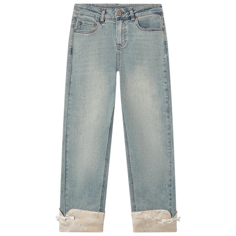 EICHITOO New Chinese Style Disc Button Jeans 27