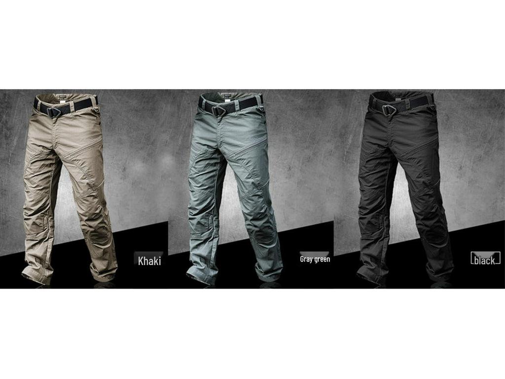 Men's Slim Fit Tactical Cargo Pants - Water-Repellent, Military-Style, for Spring/Autumn Outdoor Work and Training.