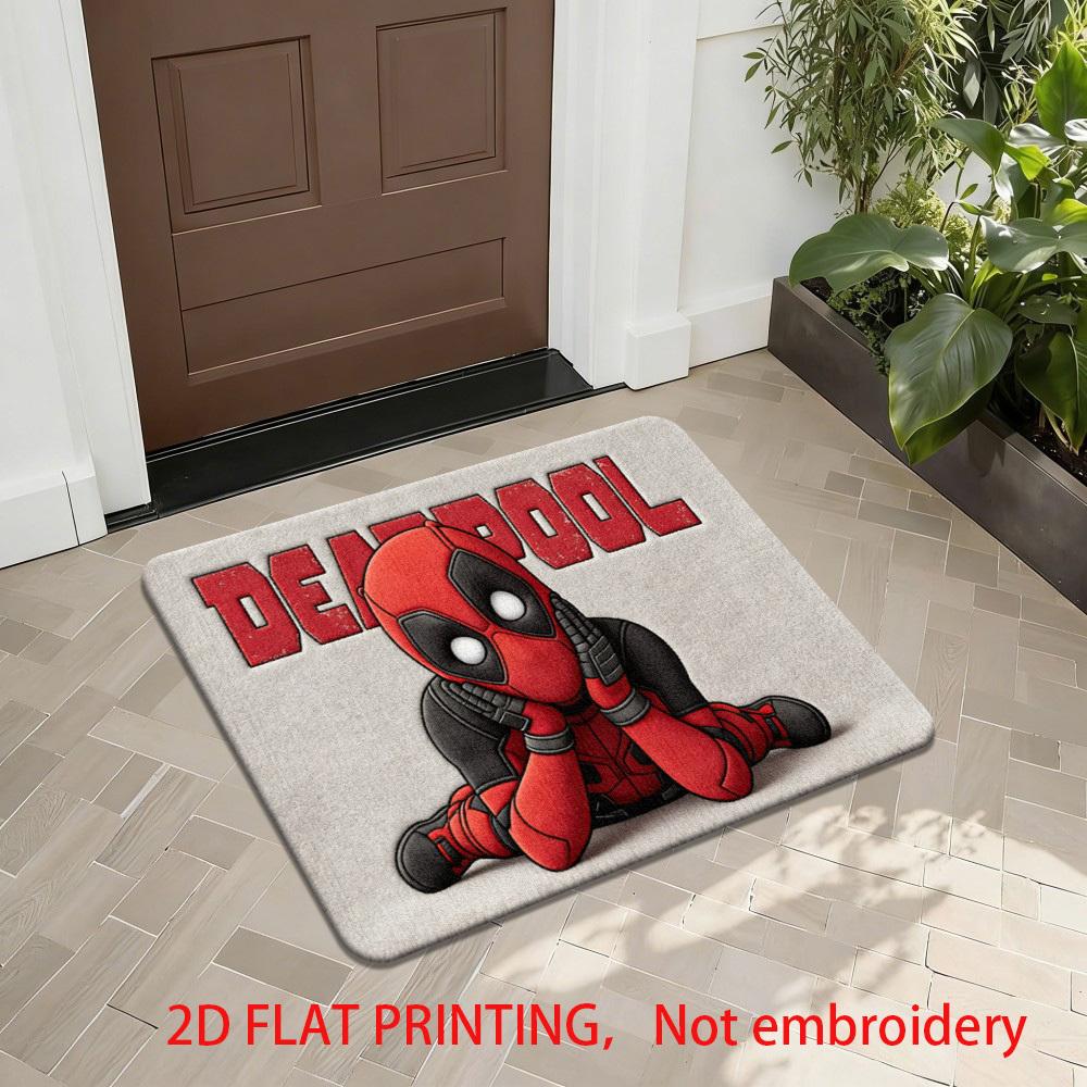 2D Flat, 1pc MARVEL Deadpool Floor Mat Suitable for Bathrooms, Bedrooms & Terraces - Anti-Slip Ultra Soft Thick with Marvel, R