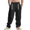 Four seasons men's linen breathable bohemian style loose wide-leg hip-hop casual sports trousers men