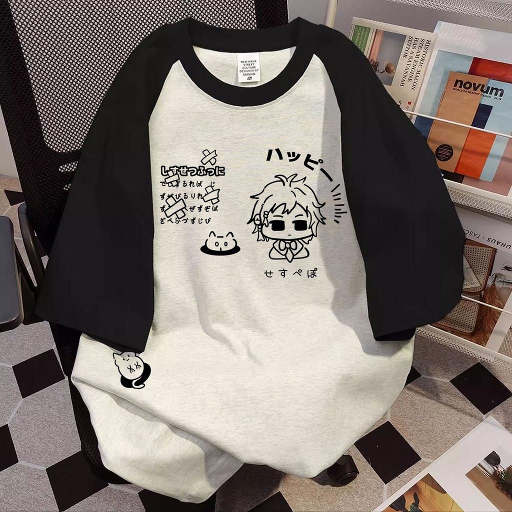 100% Cotton Tee Shirt Summer Cute Cartoon Print T Shirt for Women Clothes Harajuku Oversized T-shirt Y2k Tops Hip Hop Streetwear