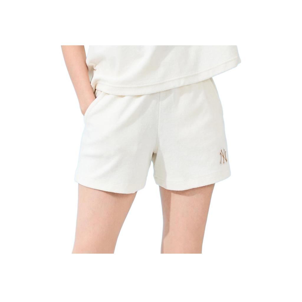New MLB Basic Terry Shorts Casual Shorts Women's White 3FSPB0533-50CRS