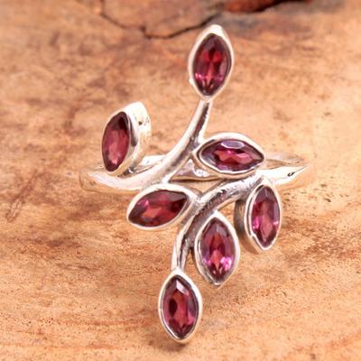 Bijoux faits main en argent sterling 925, Bague grenat rouge, Bijoux pour femmes, Bague en argent, Cadeau pour maman