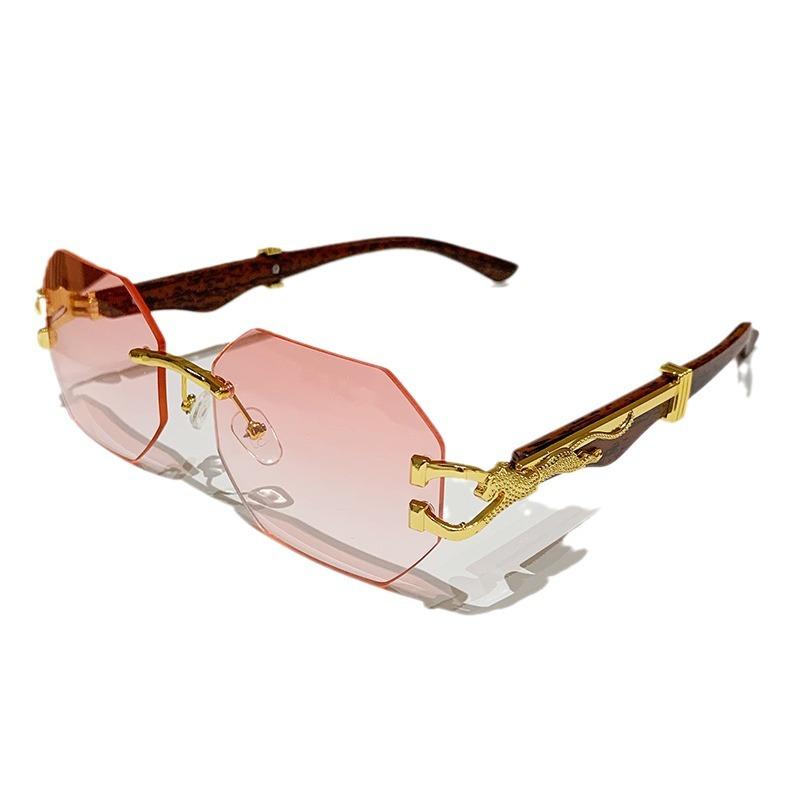 1 Stück randlose rechteckige Sonnenbrille Mode Farbverlauf-Linse Trendige Unisex-Sonnenbrille für den täglichen Gebrauch