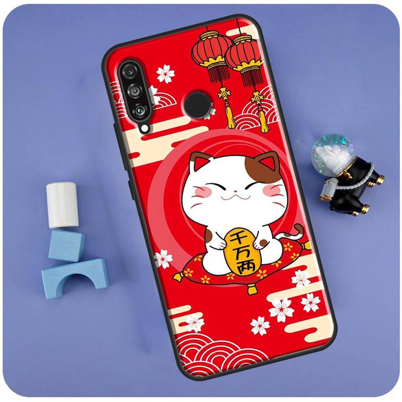 

China cute lucky cat For Huawei Nova Y70 Y91 Y90 Y60 Y61 Y72 Y73 3i 7i 8i 11i 12i 9 10 SE P20 P30 P40 Lite Case Huawei Nova 11i