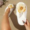 Thuispantoffels, comfortabele en warme open teen zachte pluche schoenen, effen kleur binnenpantoffels