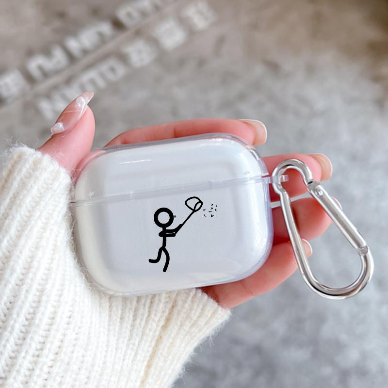 Case for Apple Airpods 2 1 Earphone Cases With Hook funny Cute Cartoon Matchman For Airpod Pro 3 Pro2 Clear Protective Covers