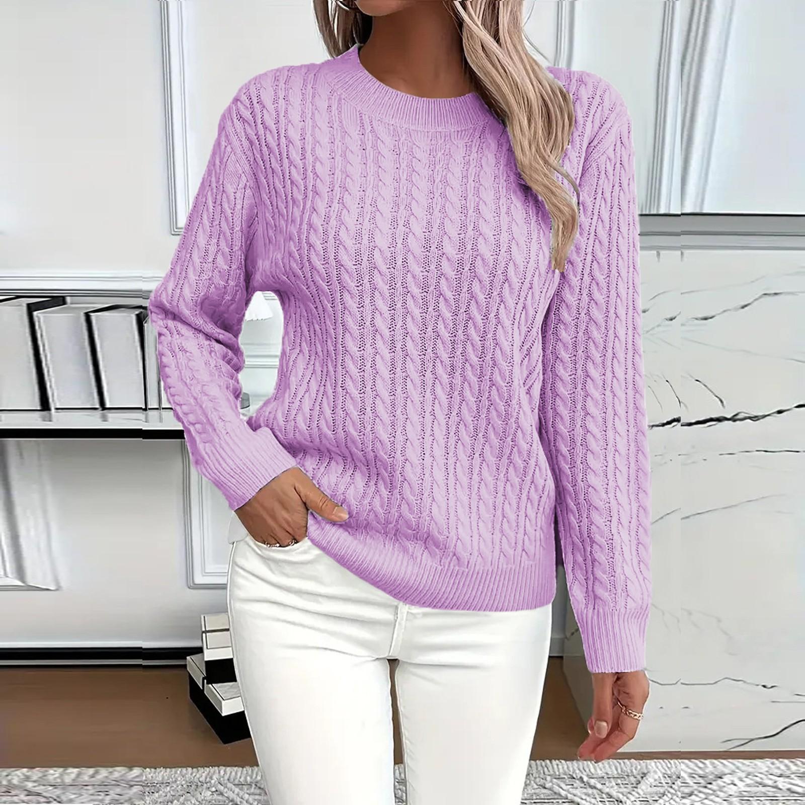 

Womens Sweaters Long Sleeve Fall Soft Lightweight Knit Loose Sweater Tops L