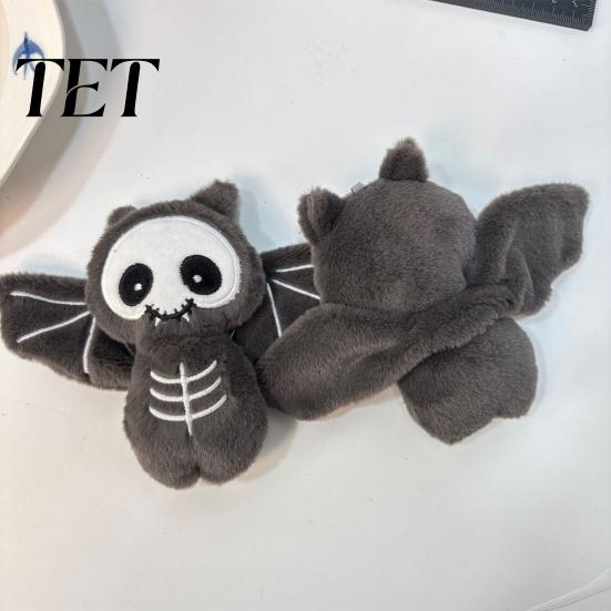 Soft PP Cotton Pendant Plush Bat Keychain, Cute Stuffed Skeleton Bag Charm, Gothic Backpack Decoration for Kids Spooky Animal Key Ring Accessory