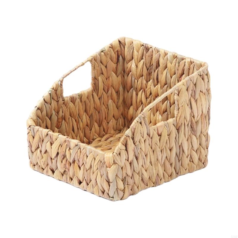Simple Japanese Inspired Woven Basket Storage Bin For Desk Accessories 55KF