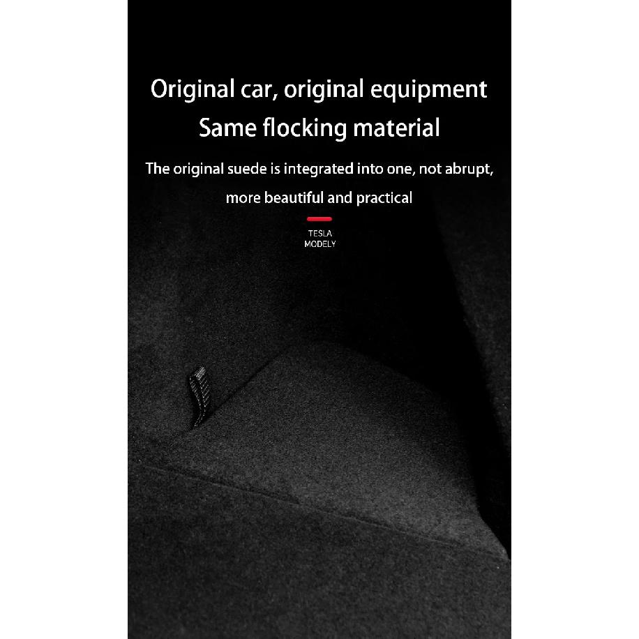 For Tesla Model Y Juniper 2026 Rear Trunk Side Storage Box Cargo Organizer TPE Bin Box Flocking Mat Partition Board Accessories